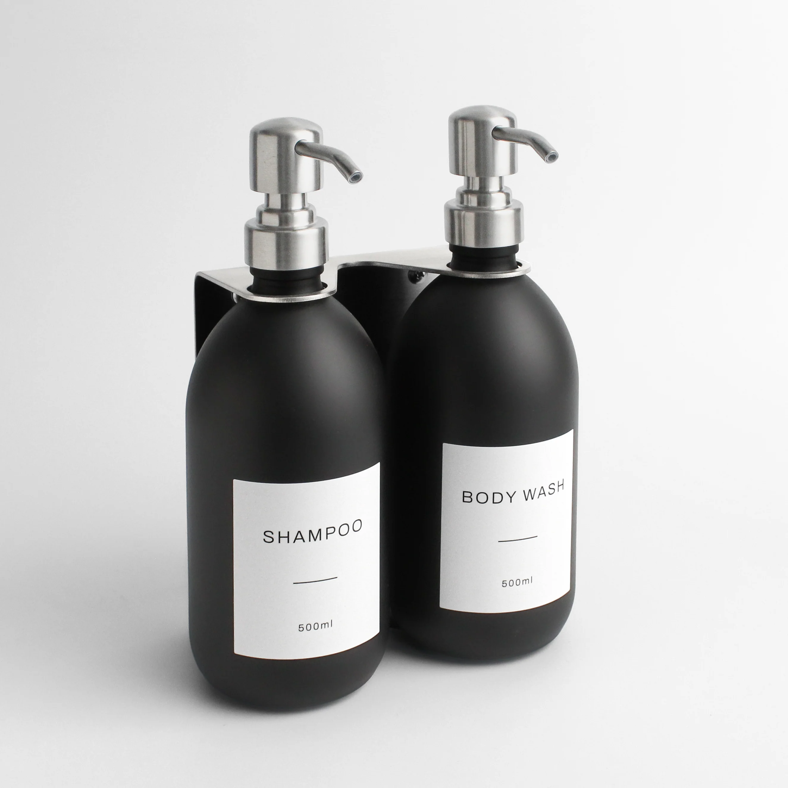 Silver Wall Bracket & Matte Black Dispenser Set - Image 5
