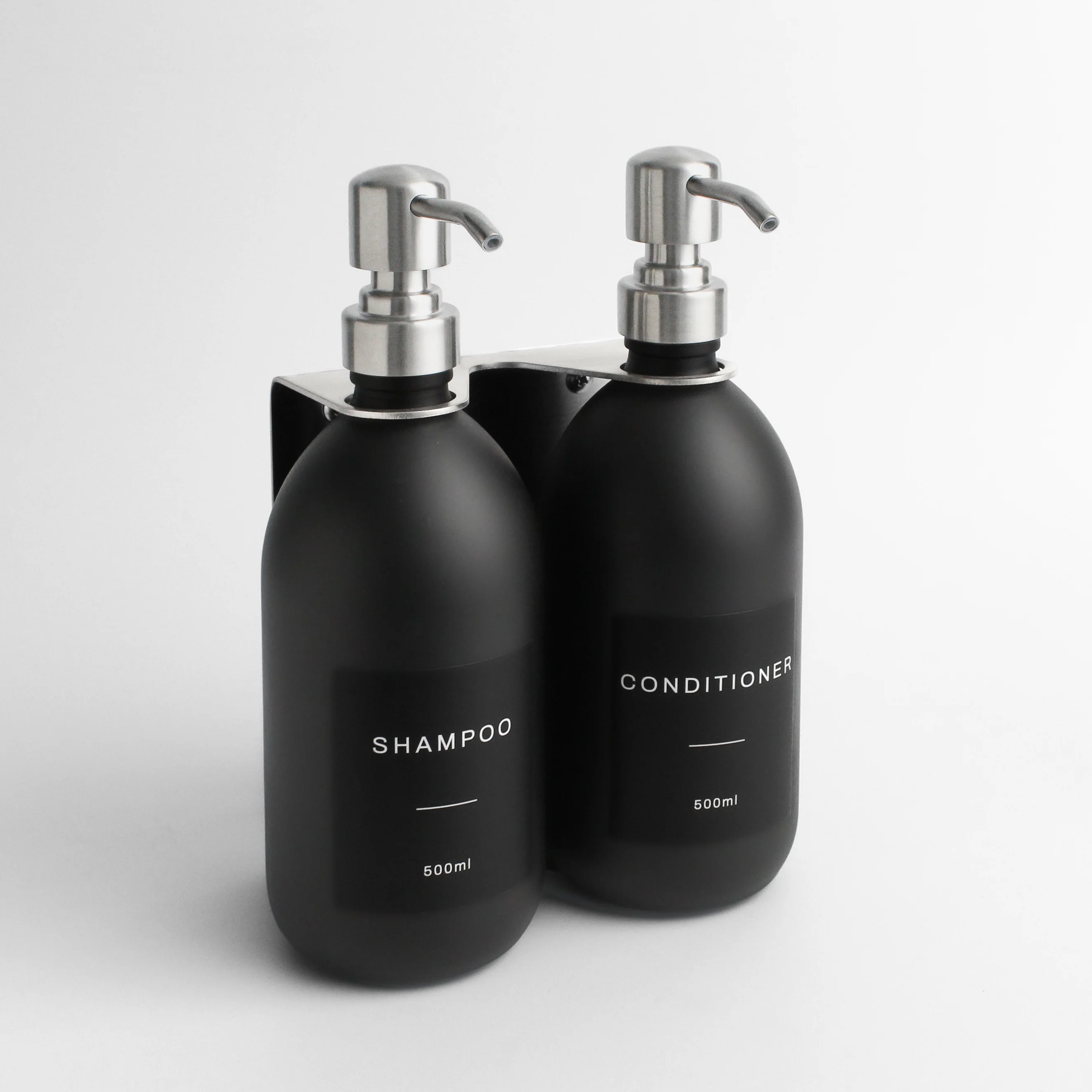 Silver Wall Bracket & Matte Black Dispenser Set - Image 8