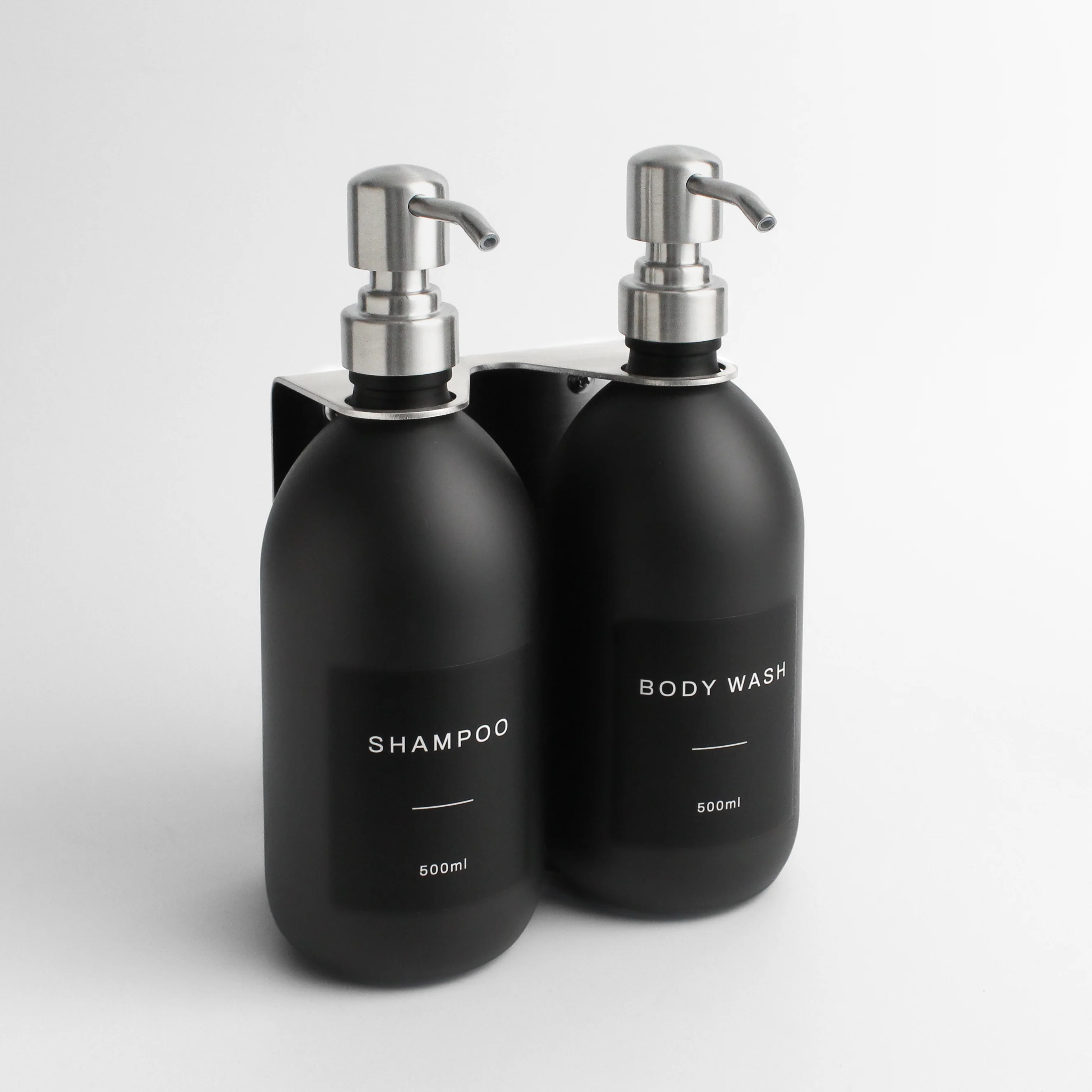 Silver Wall Bracket & Matte Black Dispenser Set - Image 9