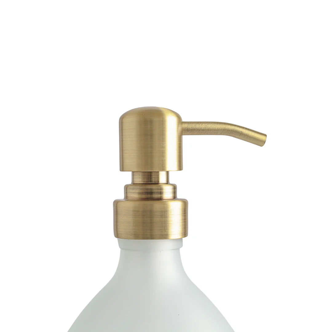 Gold Wall Bracket & Frosted White Glass Dispenser Set - Image 3