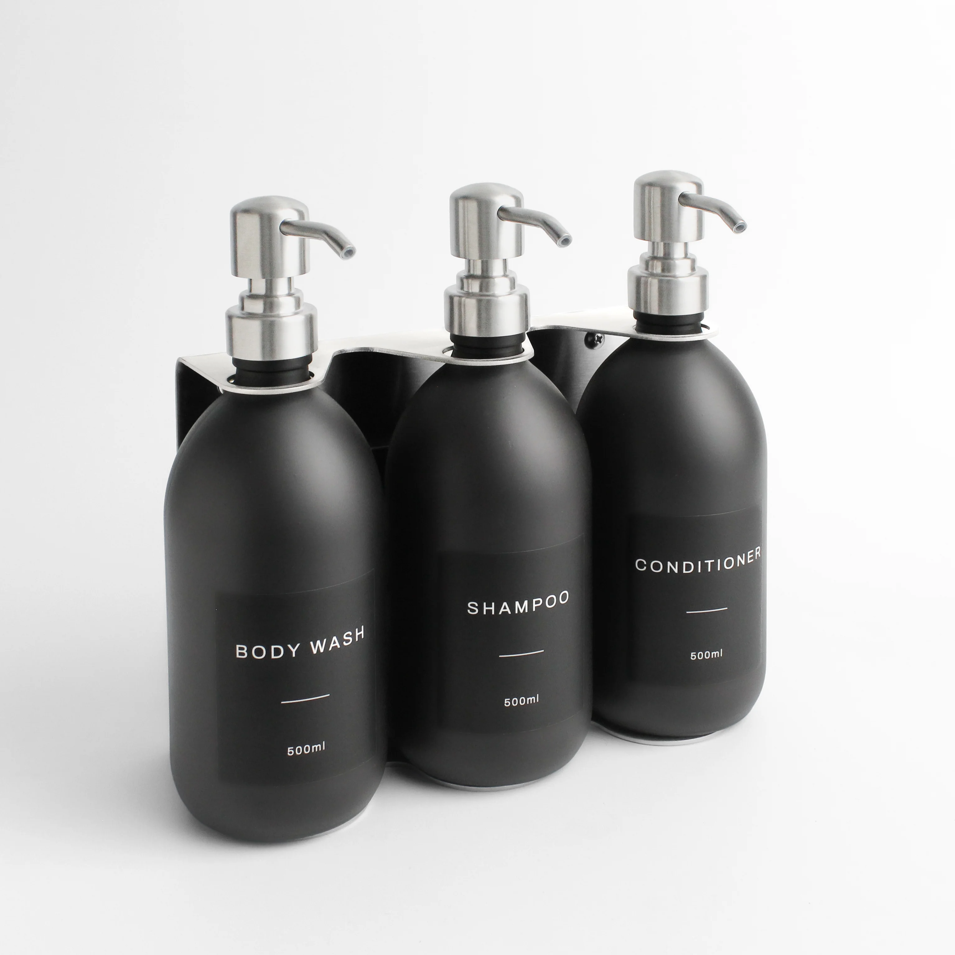 Silver Wall Bracket & Matte Black Dispenser Set - Image 4