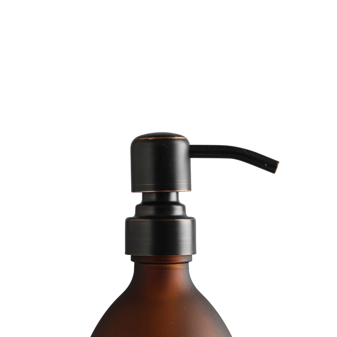 Black Wall Bracket & Frosted Amber Glass Dispenser Set - Image 19