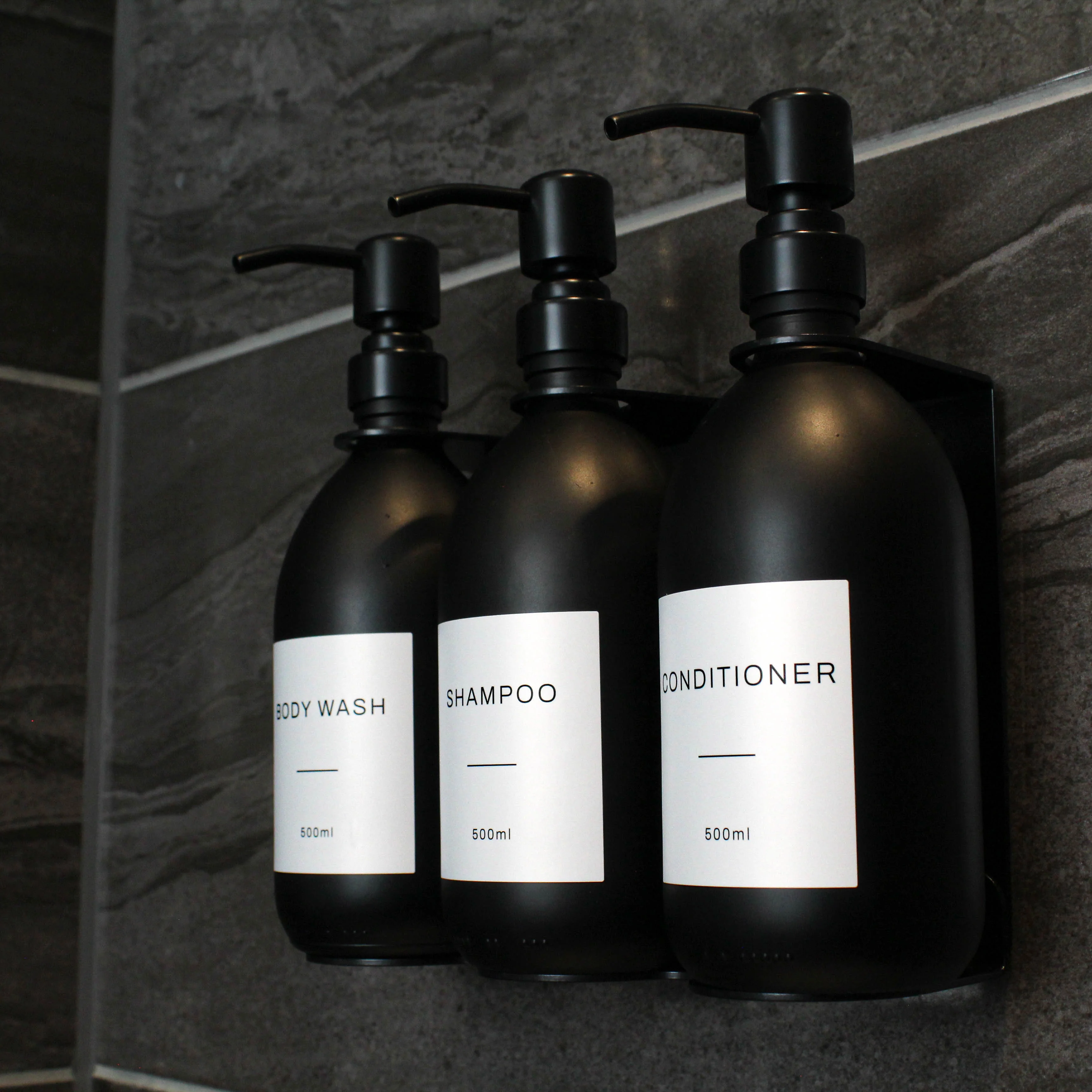Black Wall Bracket & Matte Black Dispenser Set - Image 4