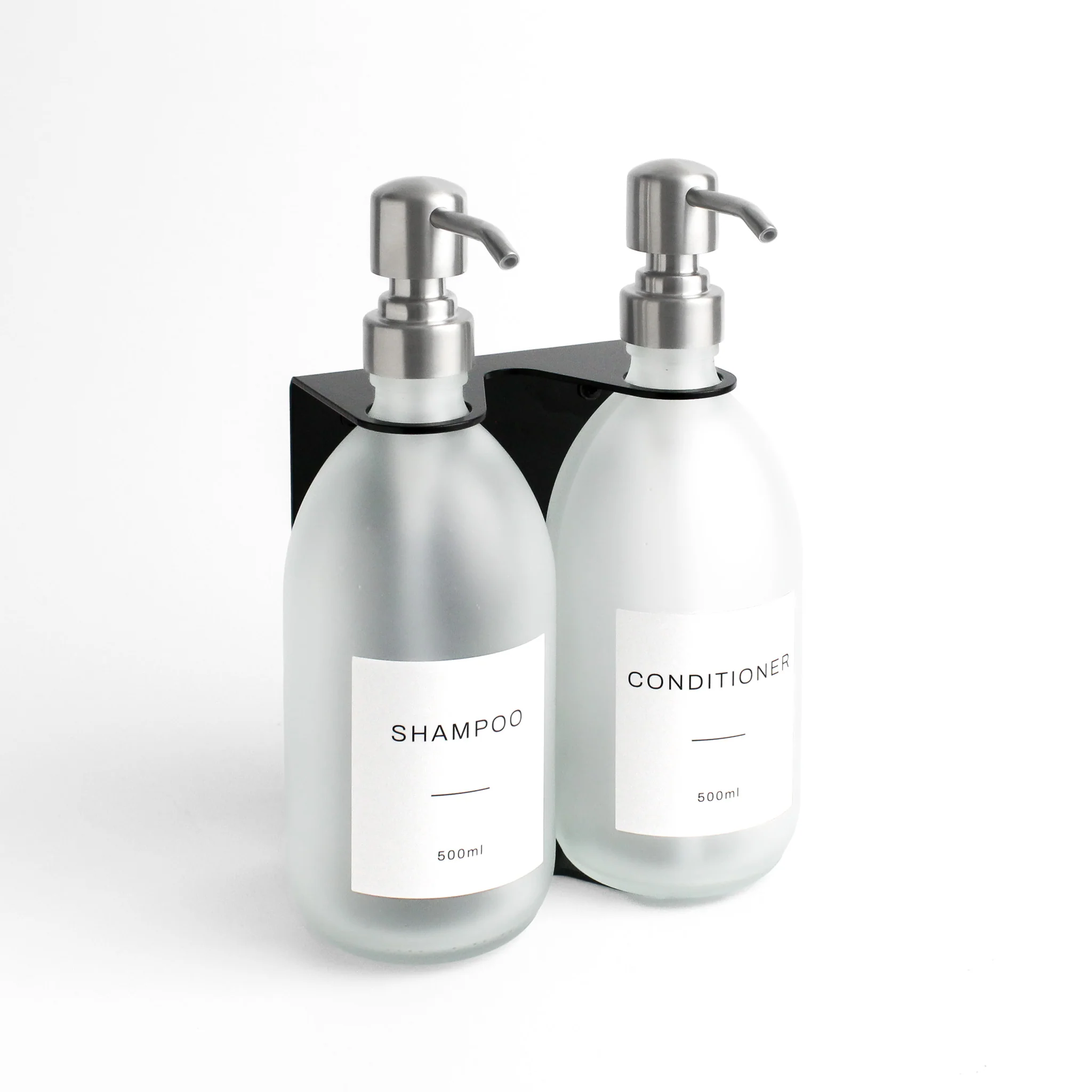 Black Wall Bracket & Frosted White Glass Dispenser Set - Image 10