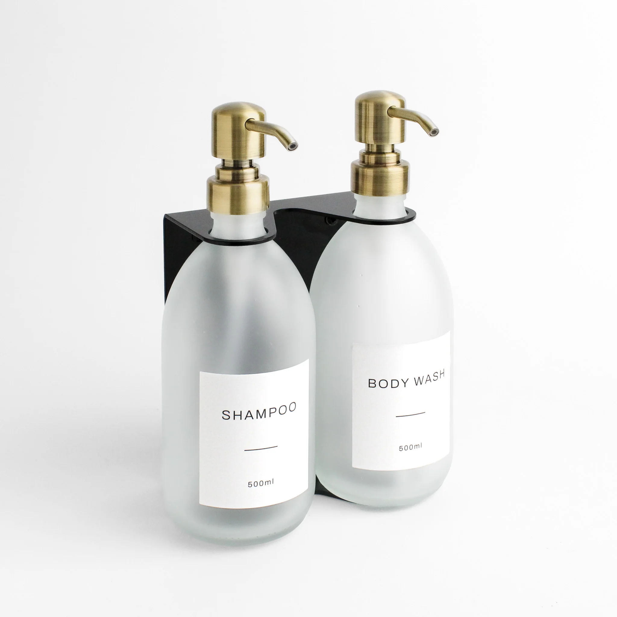 Black Wall Bracket & Frosted White Glass Dispenser Set - Image 15