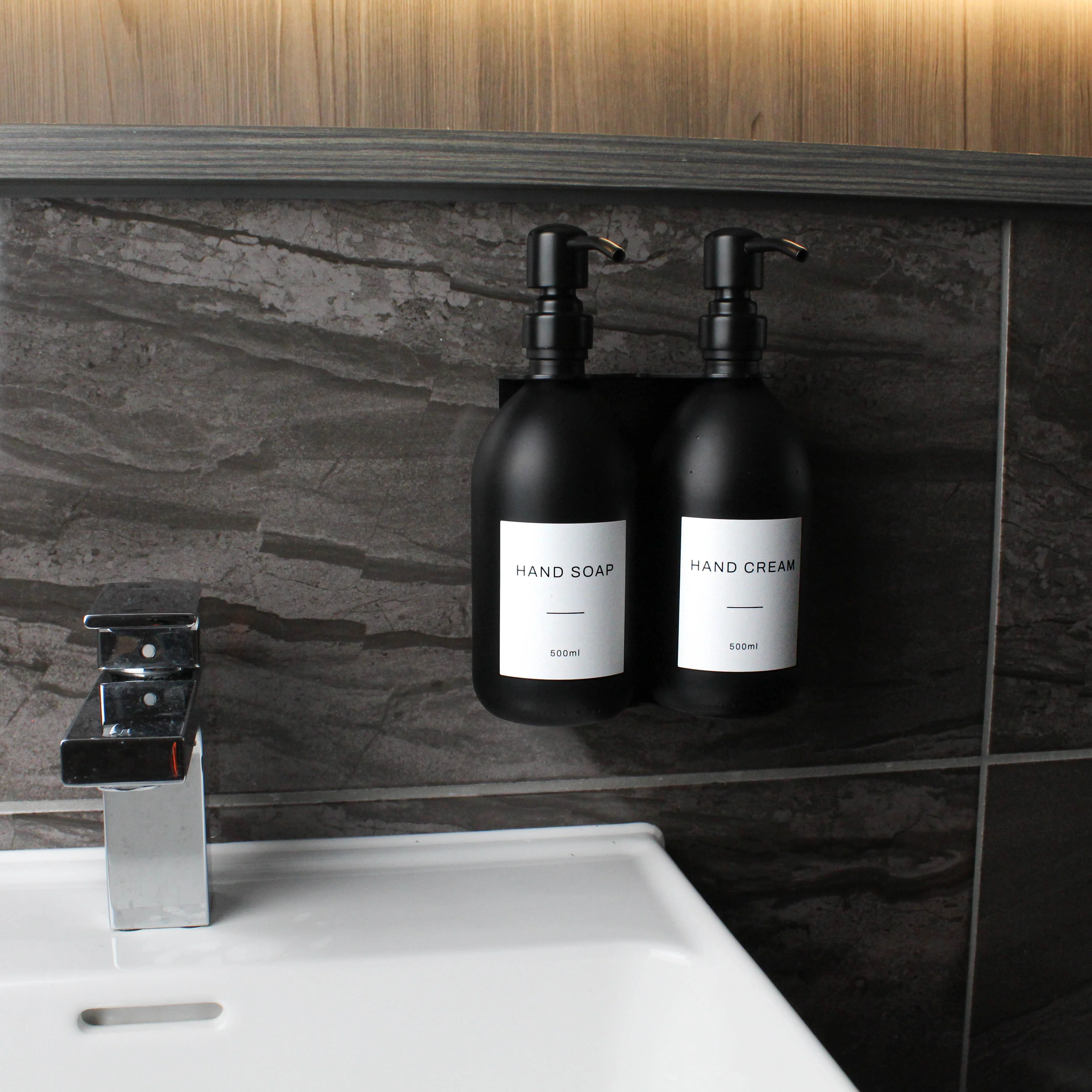 Black Wall Bracket & Matte Black Dispenser Set - Image 6