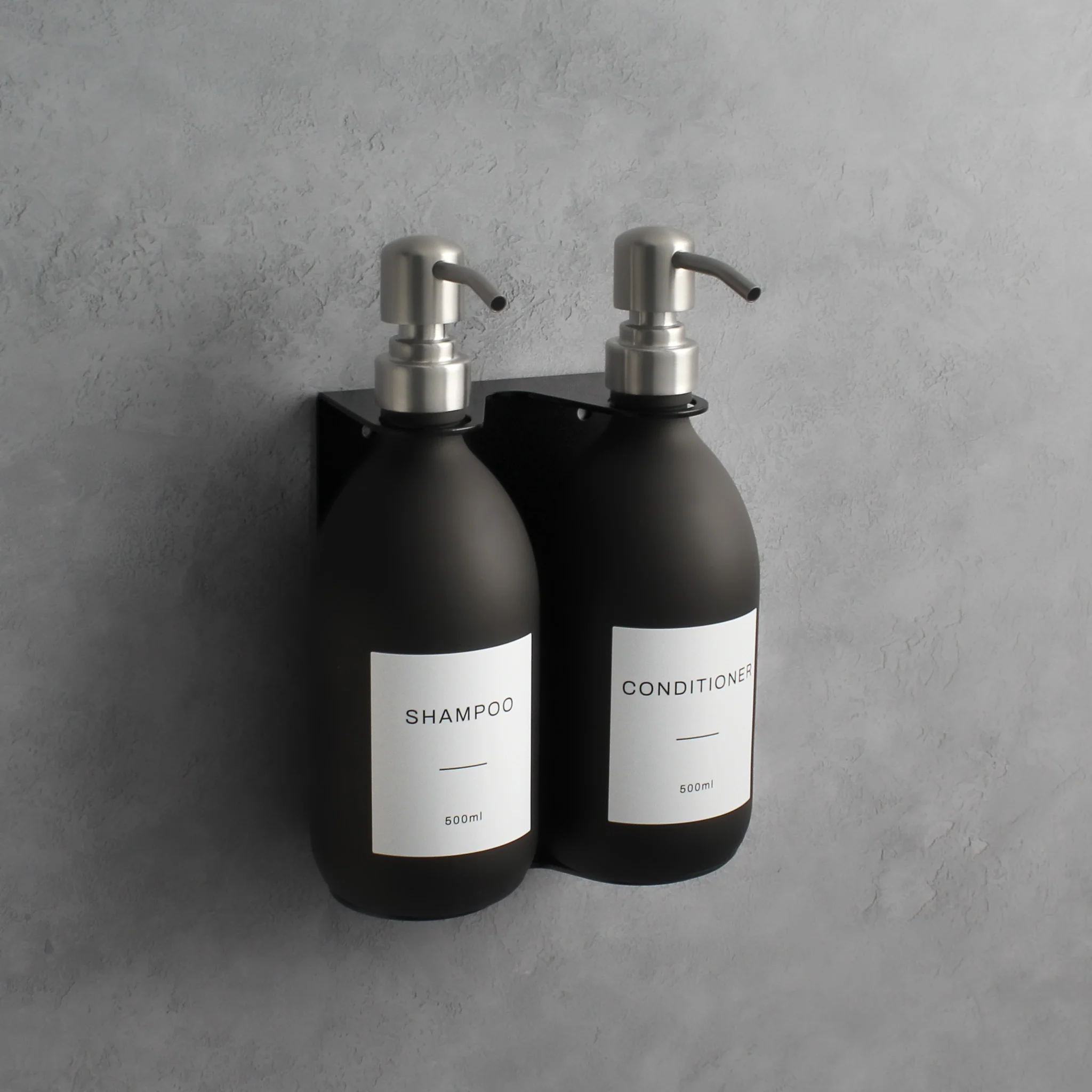 Black Wall Bracket & Matte Black Dispenser Set - Image 8