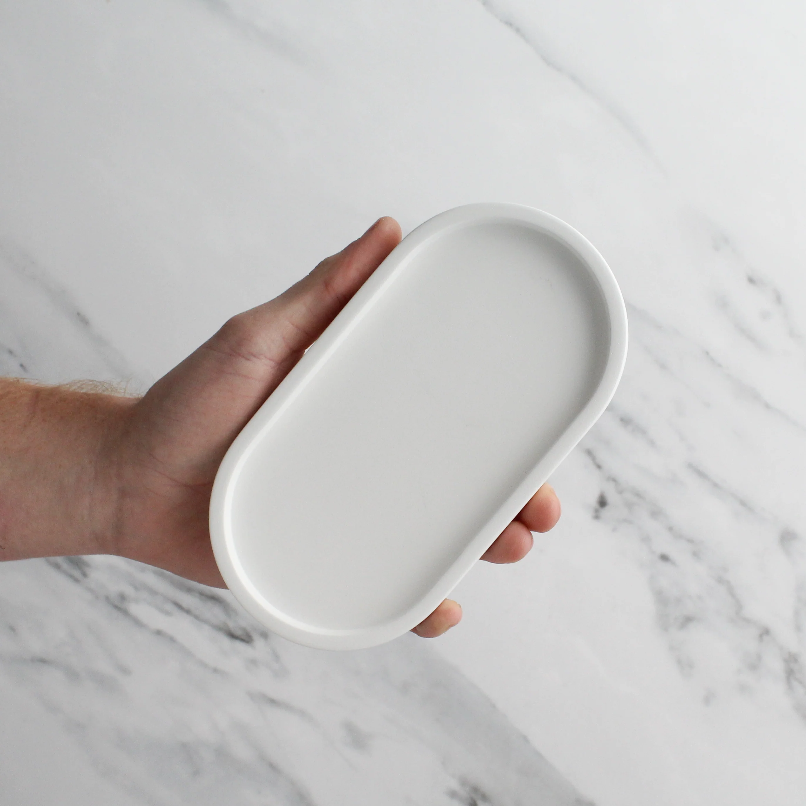 White Concrete Stone Double Tray - Image 3